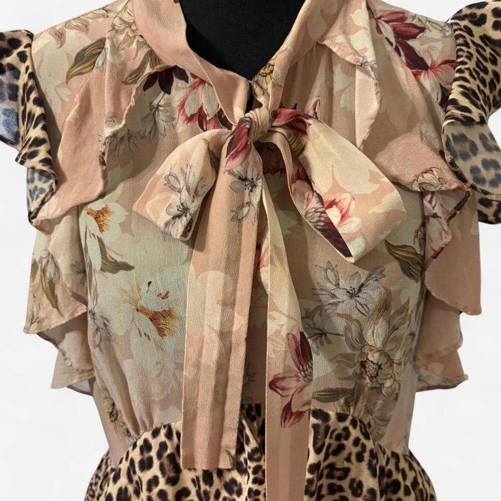 Anthropology Kachel silk floral and animal print maxi dress Size 10 - Picture 7 of 7
